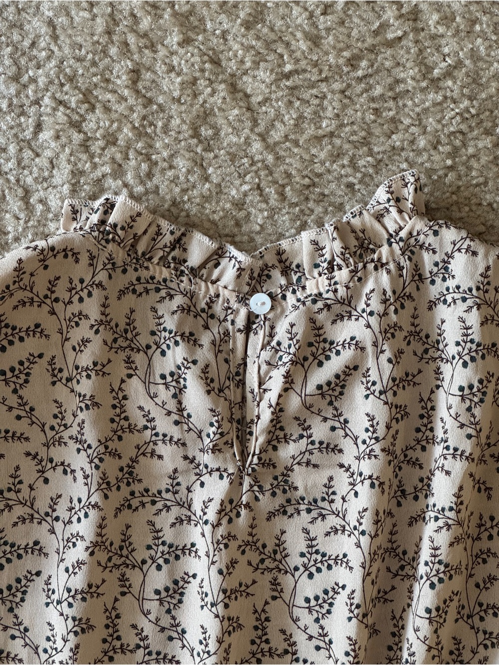 Hayden Cream Dress with Forest Green Floral Print - Picture 5 of 5